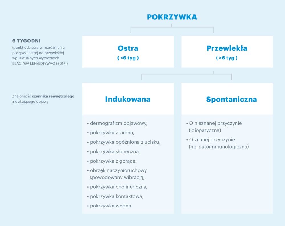Wykres przedstawiający rodzaje pokrzywki