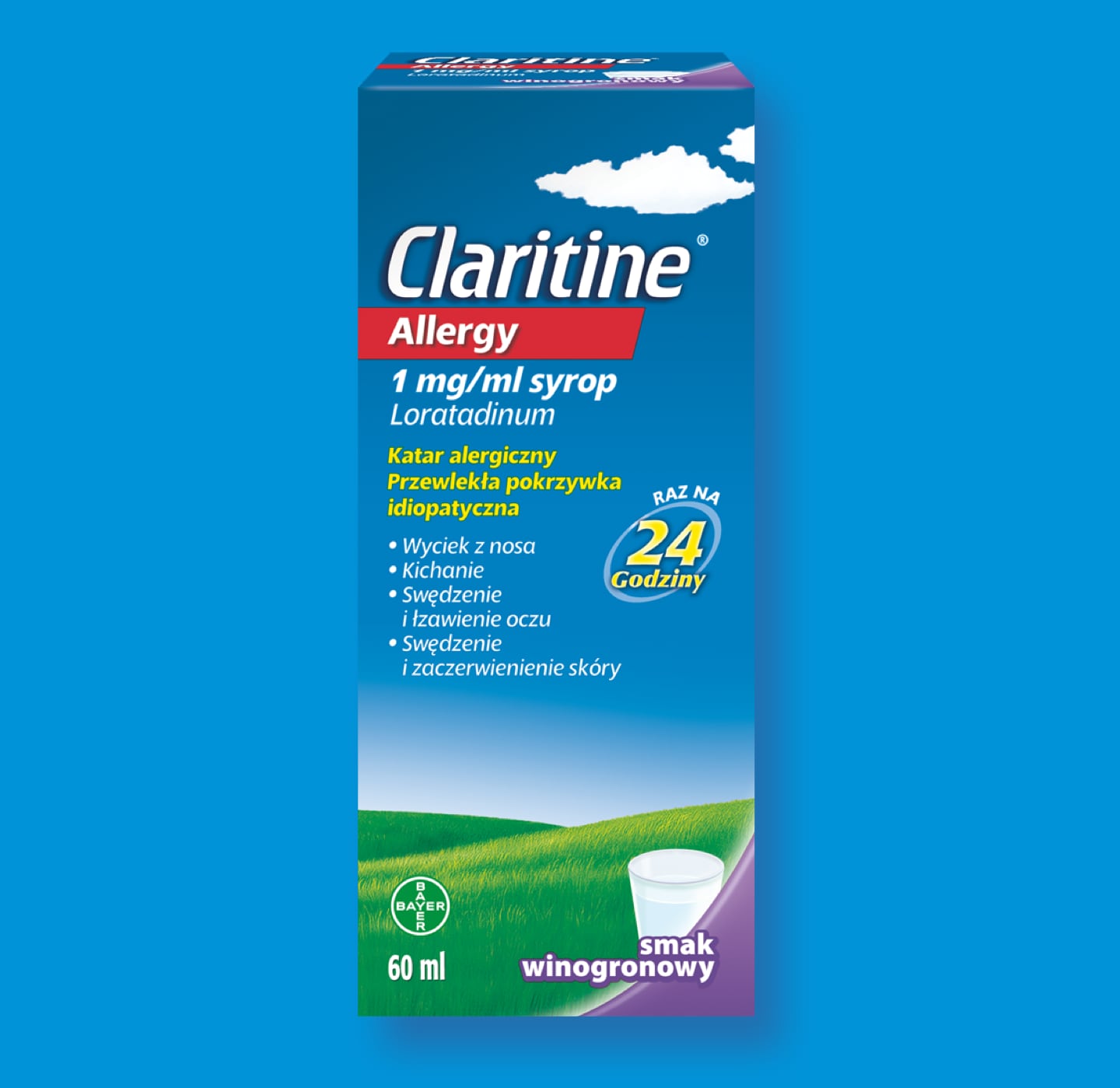Opakowanie syropu na alergię Claritine Allergy