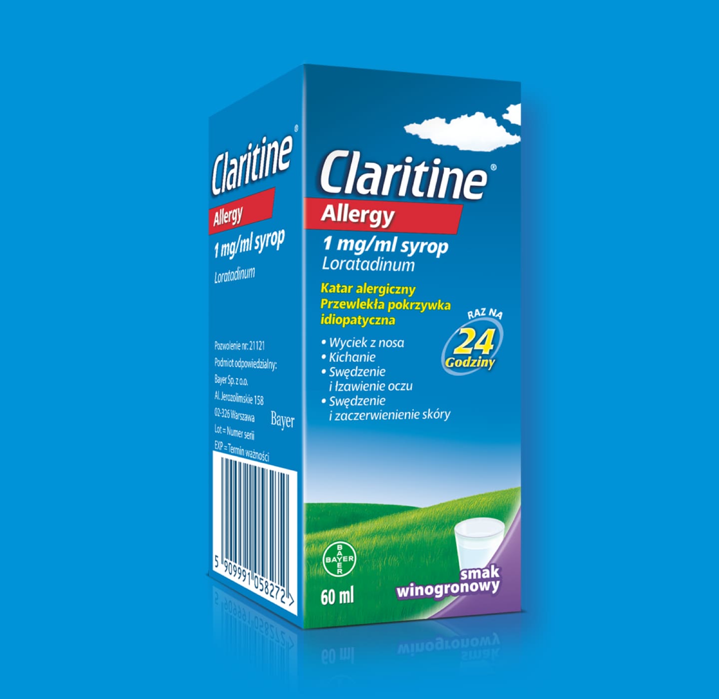 Opakowanie syropu na alergię Claritine Allergy