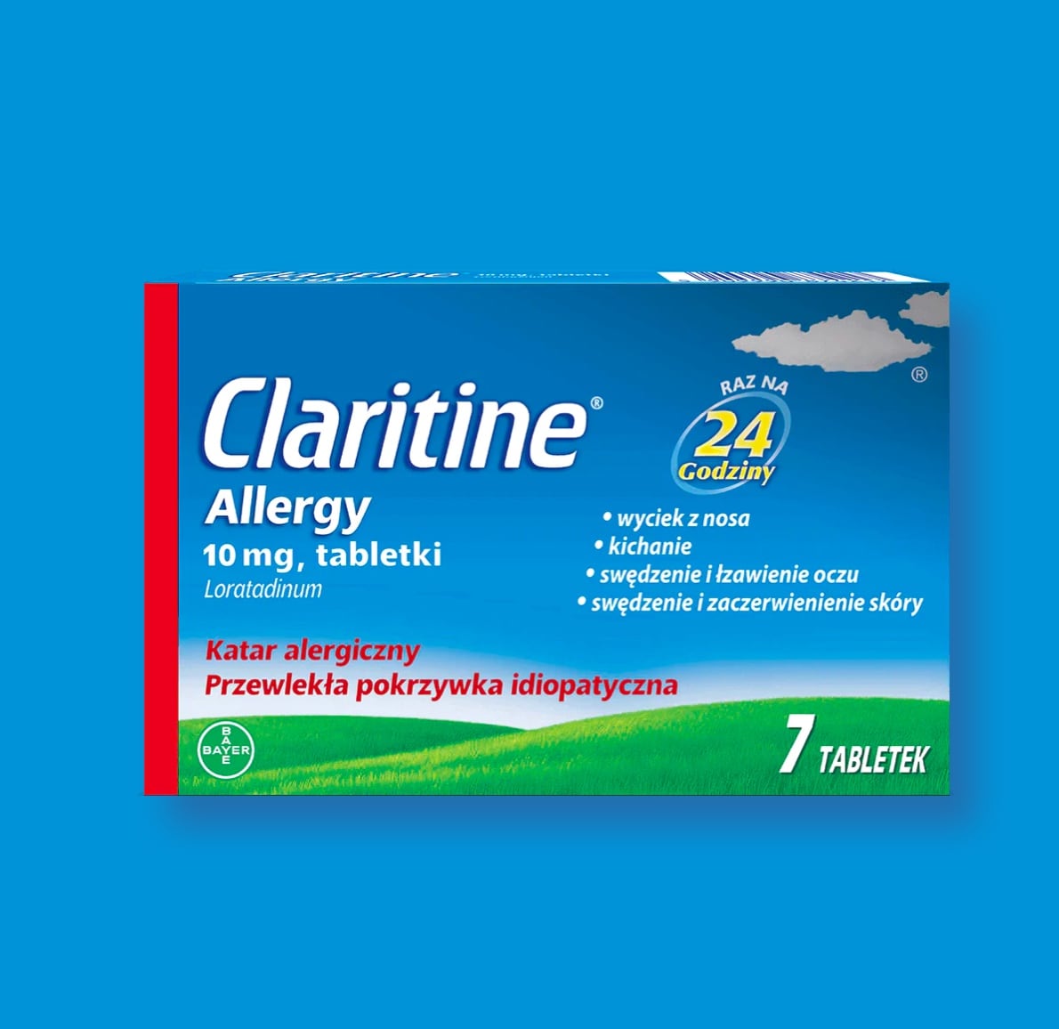 Opakowanie 7 tabletek na alergię Claritine Allergy