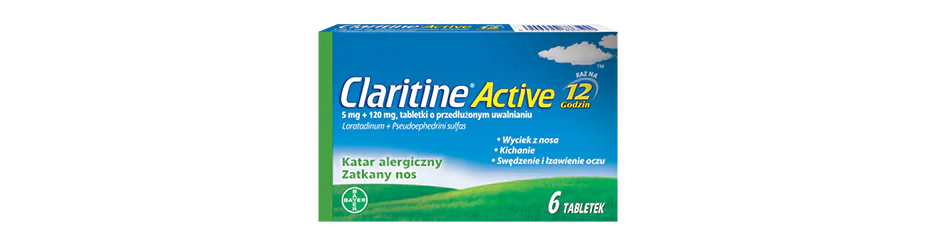Opakowanie 6 tabletek na alergię Claritine Active