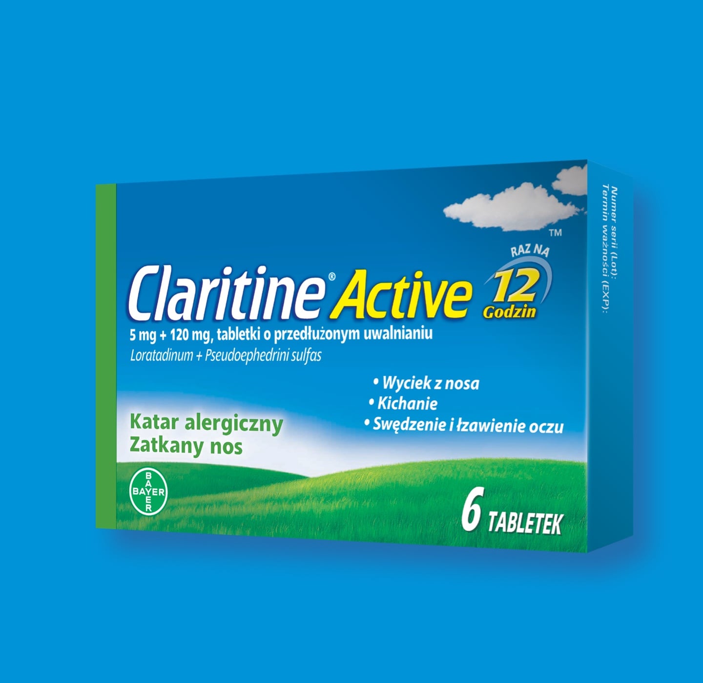 Opakowanie 6 tabletek na alergię Claritine Active