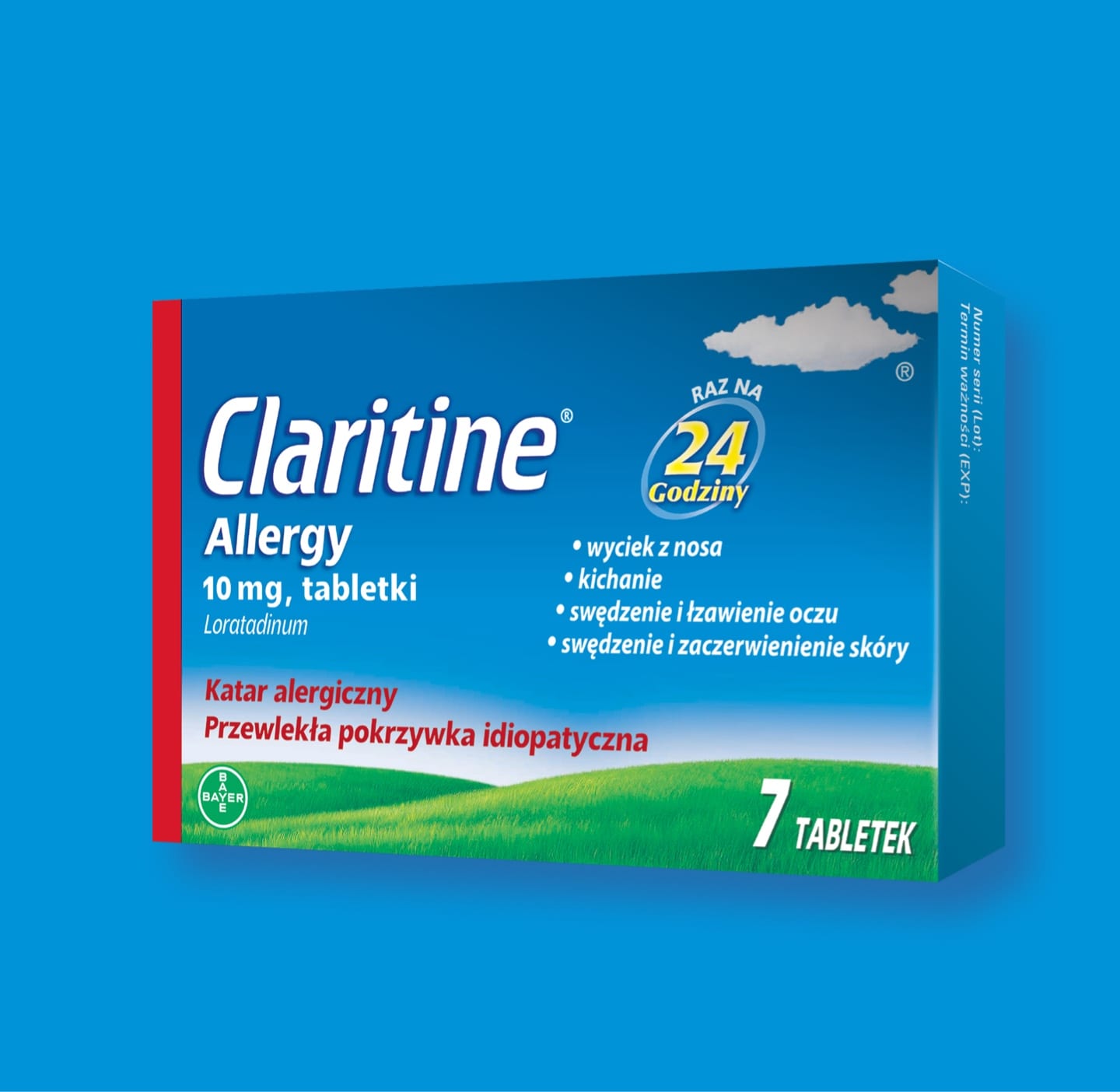 Opakowanie 7 tabletek na alergię Claritine Allergy